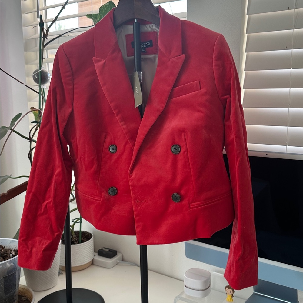 J. Crew Red Double-Breasted Blazer
